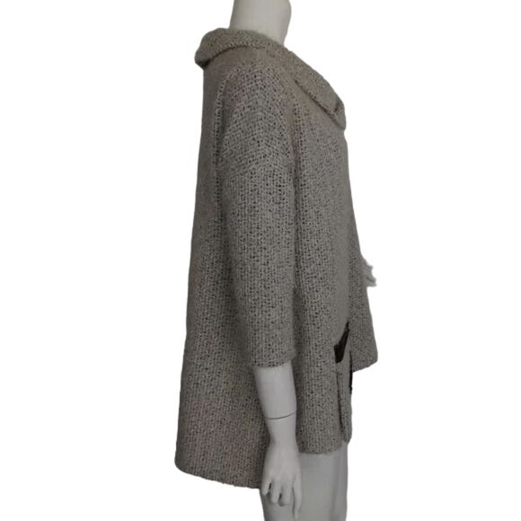 YUSHI Sweater, M/L, Eyelash Knit Gray, Cowl Neck, Pocket, 3/4 sleeves VINTAGE - Picture 8 of 12